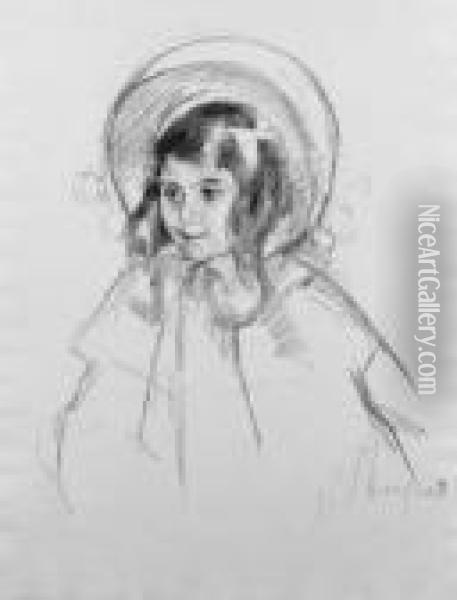Sarah Wearing Her Bonnet And Coat Oil Painting - Mary Cassatt