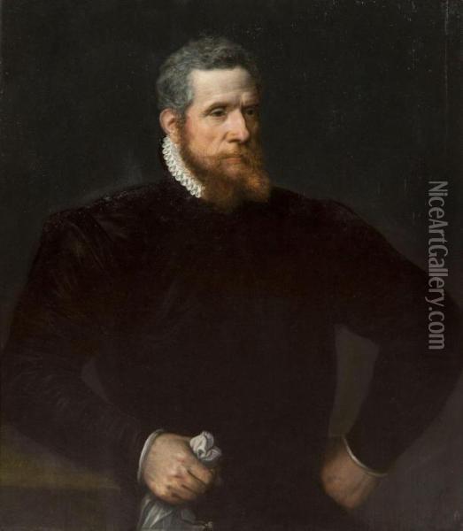 Portrait Of A Man Oil Painting - Adriaen Thomasz I Key