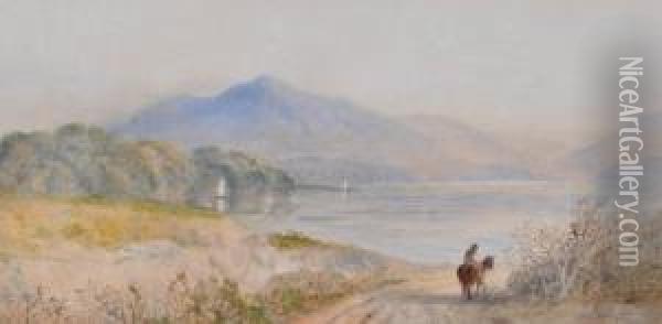 Traveller In Extensive Landscape Oil Painting - Cornelius Pearson