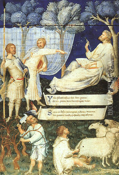 Petrach's Virgil (title page) c. 1336 Oil Painting - Louis de Silvestre