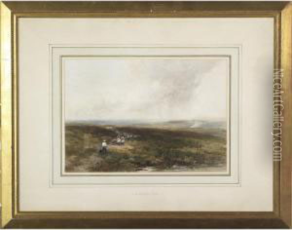 Shepherd And Sheep On The Moors Oil Painting - Edmund Morison Wimperis