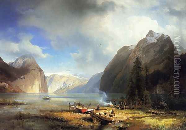 Nature's Majesty Oil Painting - Herman Herzog