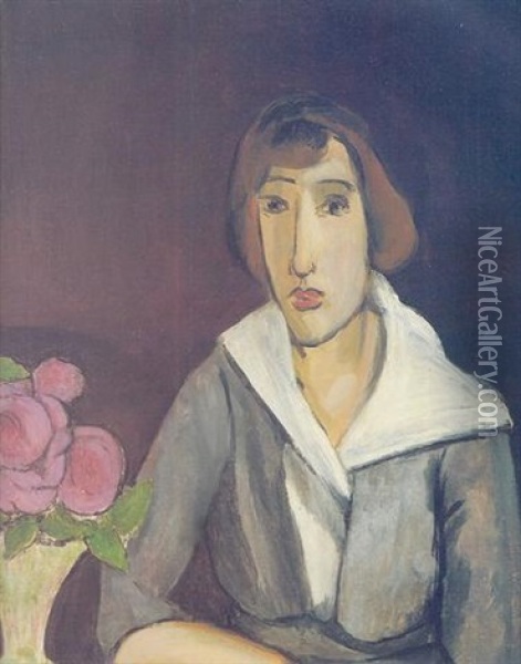 Femme Aux Roses Oil Painting - Henri Matisse