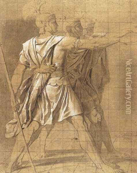 The Three Horatii Brothers Oil Painting - Jacques Louis David
