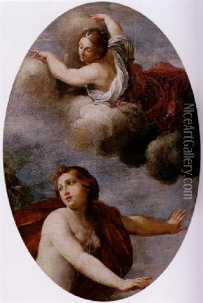Diana And Arethusa (?) Oil Painting - Marc Antonio Franceschini