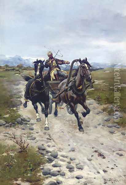 On the Move Oil Painting - Bodhan Von Kleczynski