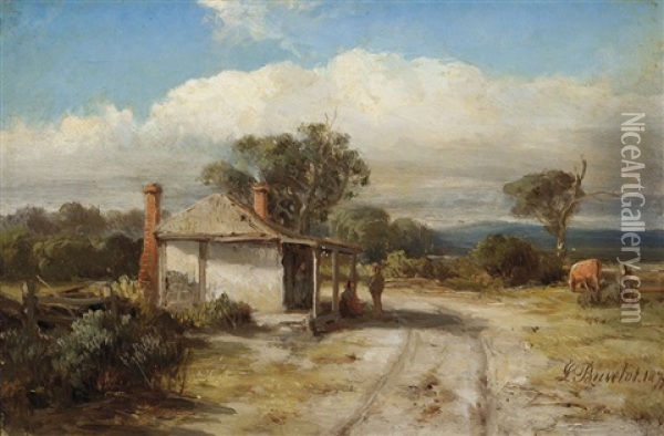 Untitled (settler's Cottage) Oil Painting - Abraham Louis Buvelot