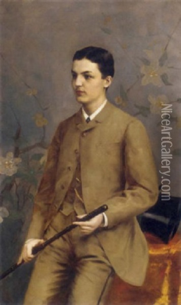 Portrait Of A Young Gentleman Oil Painting - Frantisek Dvorak