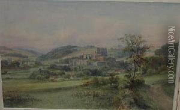 Middleham Castle, Yorks Oil Painting - Emil Axel Krause
