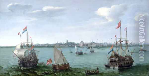 View of Hoorn (Netherlands) Oil Painting - Cornelis Hendricksz. The Younger Vroom
