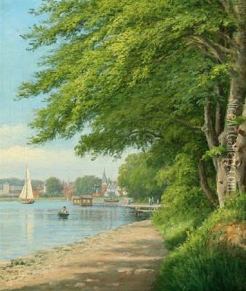A Summer's Day Near Christiansminde, Svendborg Oil Painting - Christian Bernh. Severin Berthelsen