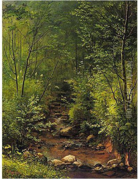 Woodland Path Oil Painting - Vasili Pavlovich Khudoyarov