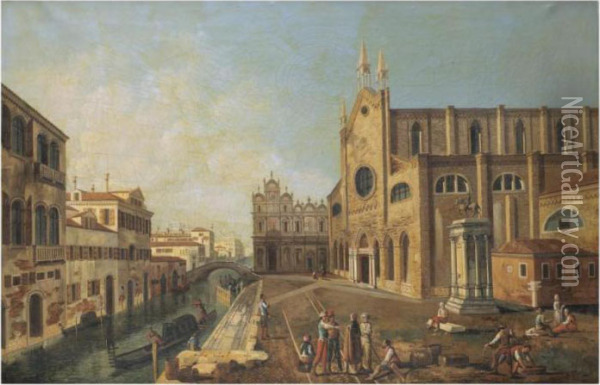 Venice, A View Of The Campo Di Ss Giovanni E Paolo Oil Painting - Michele Marieschi