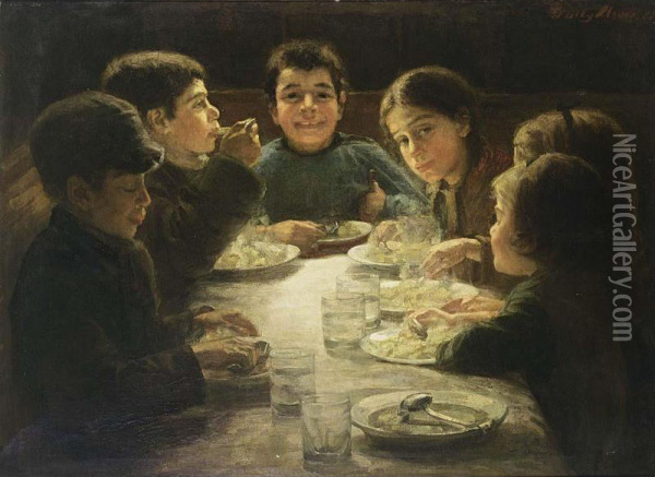 The Evening Meal Oil Painting - Wally Moes