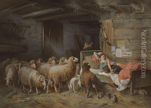 'der Siebenschlafer Oil Painting - Friedrich Otto Gebler