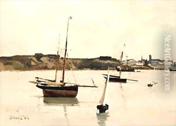 St. Servan Harbour Oil Painting - Edward Darley Boit