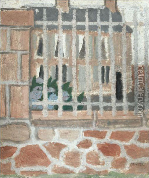 La Maison Derriere La Grille, Dite La Maison Du Poete Oil Painting - Maurice Denis