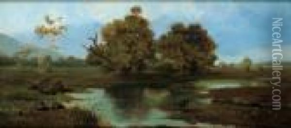 Teichlandschaft Oil Painting - Ludwig Willroider