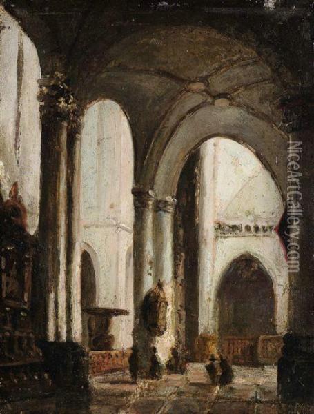 Niederlandisches Kircheninterieur Oil Painting - Johannes Bosboom