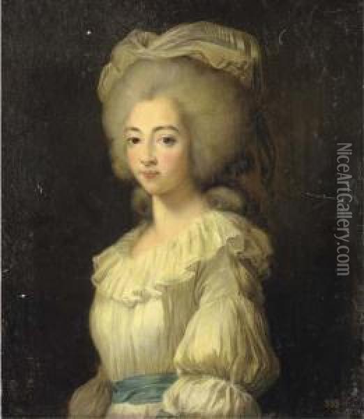 Portrait De Marie Josephine-louise De Savoie Oil Painting - Louis Edouard Rioult