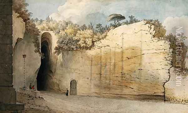 The Grotto at Posillipo 2 Oil Painting - Thomas Jones
