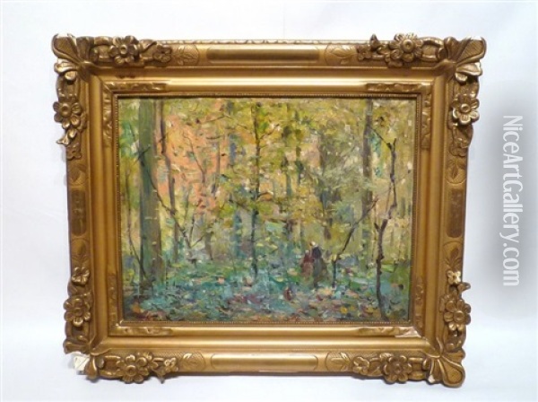 Promeneurs Dans Les Bois Oil Painting - Lucien Frank