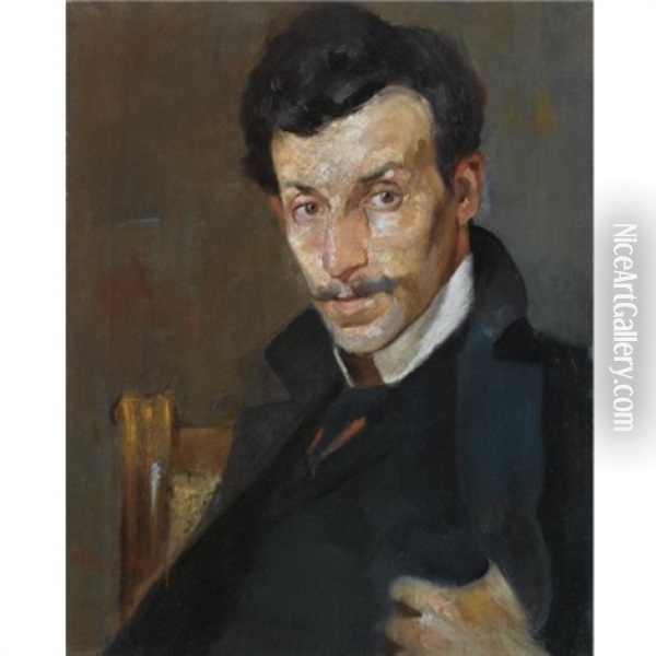 Portrait Of The Painter Gerassimos Dialismas Oil Painting - Nicolas Lytras