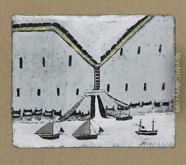 The Dock Gates Oil Painting - Alfred Wallis