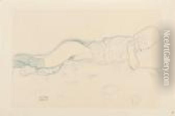 25 Zeichnungen Ausgewahlt Und Baerbeitet Von Alice Strobl Oil Painting - Gustav Klimt