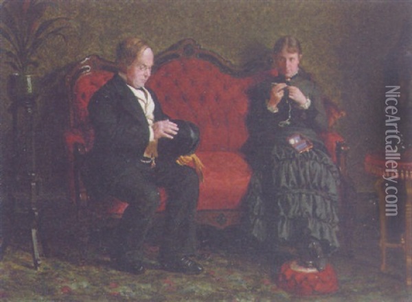 The Proposal Oil Painting - Axel Theofilus Helsted