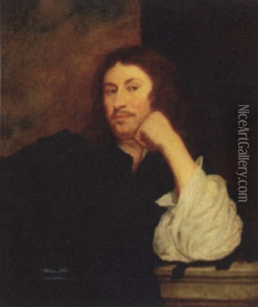 Portrait Of A Gentleman, Head Resting On Hand Oil Painting - Peeter Franchoys