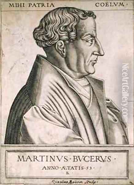 Martin Bucer (1491-1551) at the age of 53 Oil Painting - Rene Boyvin