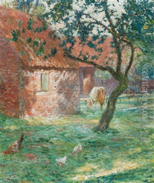 Farmyard Oil Painting - Emile Claus