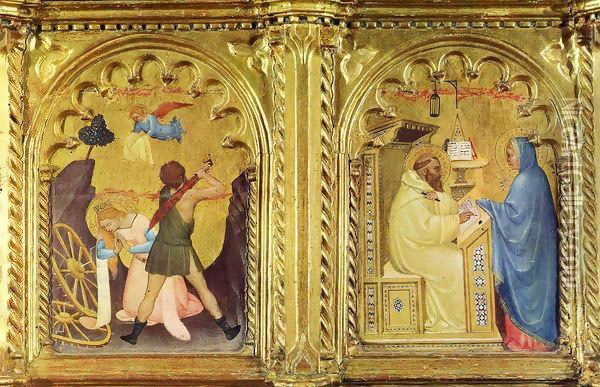 Virgin appears to Saint Bernard Oil Painting - Giovanni Da Milano