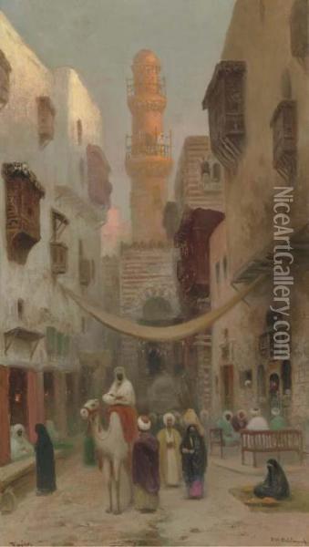 Cairo Street Scene Oil Painting - Frans Wilhelm Odelmark