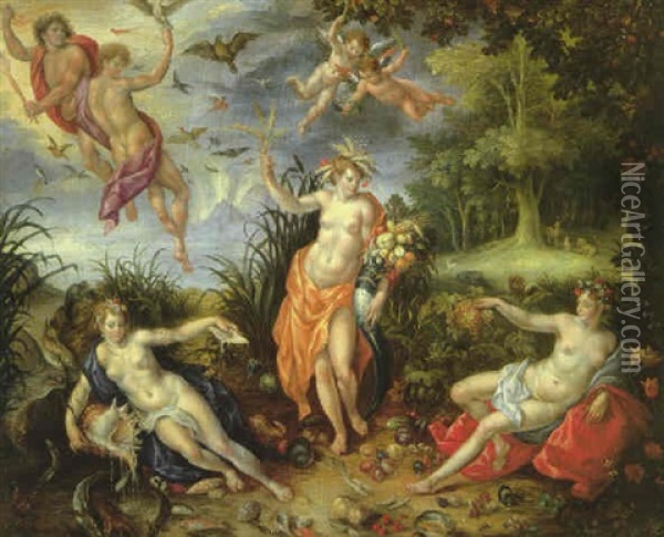 Allegory Of The Four Elements Oil Painting - Jan Brueghel the Elder