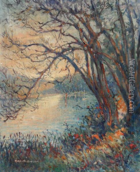 Impressionist Stream Landscape Oil Painting - Harriette Bowdoin