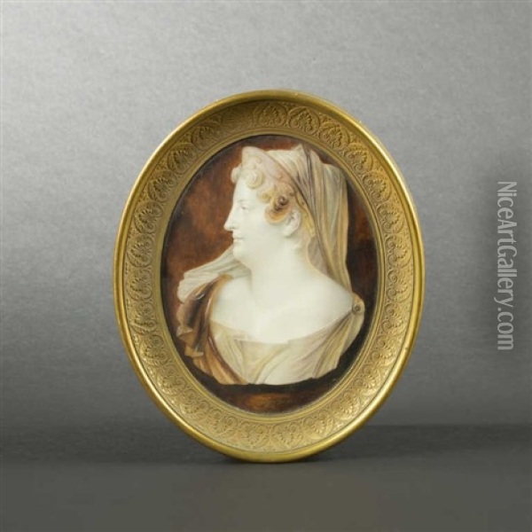 Portrait De L'imperatrice Marie-louise A L'imitation Du Camee Oil Painting - Anthelme Francois Lagrenee