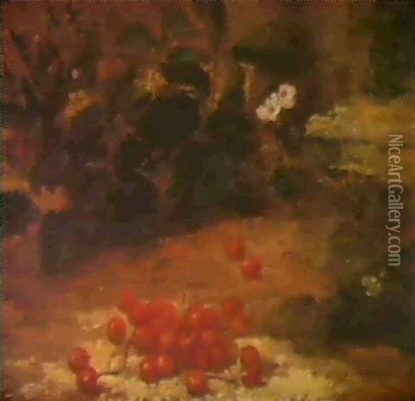 Stilleben Mit Kirschen Oil Painting - Gustave Courbet