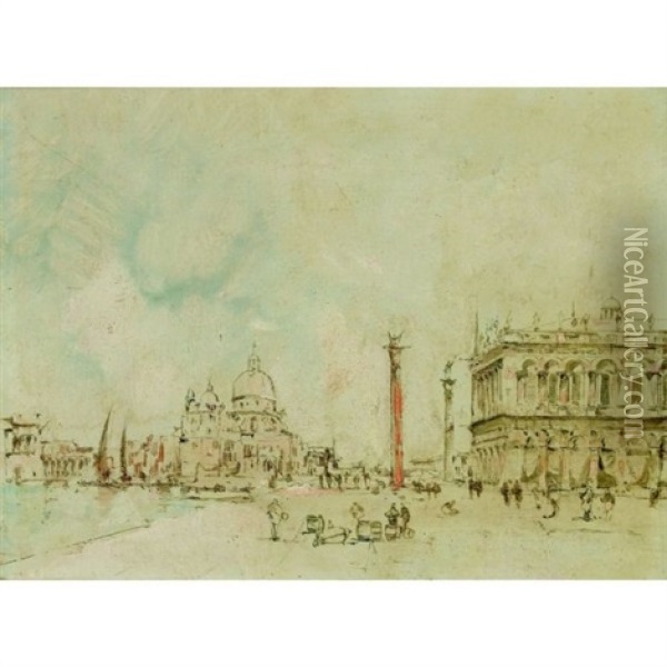 La Place Saint Marc A Venise Oil Painting - Jules-Romain Joyant