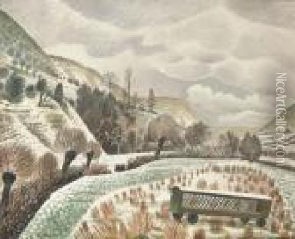 New Year Snow Oil Painting - Eric Ravilious