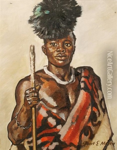 Portrait Of A Tribesman Oil Painting - Albert Edward Mason