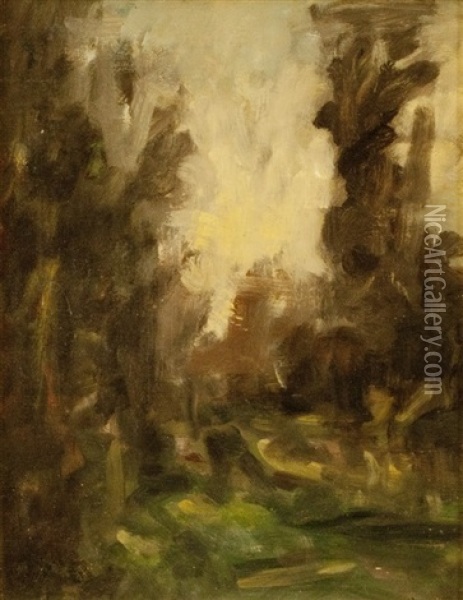 Paysage Aux Grande Arbres Oil Painting - Auguste Francois Ravier