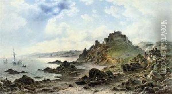 Mont Orgueil, Jersey Oil Painting - Henry Barlow Carter