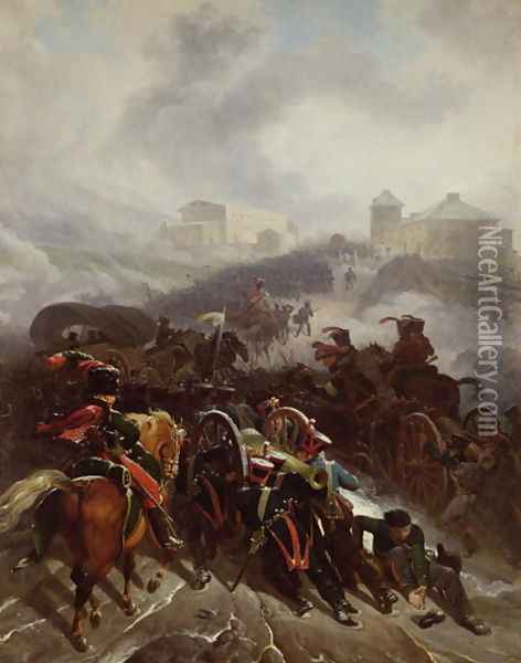 The French Army Crossing the Sierra de Guadarrama, Spain, December 1808, 1812 Oil Painting - Nicolas Antoine Taunay