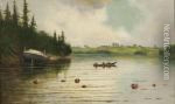 Penobscot River Near Bangor Maine Oil Painting - James Everett Stuart