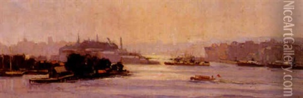 Sydney Harbour, Pyrmont Oil Painting - Robert Waden