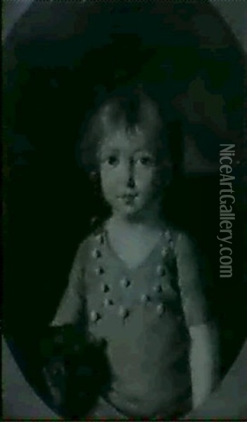 Portrait De Jeune Garcon Avec Son Chien Oil Painting - Henri Nicolas Van Gorp
