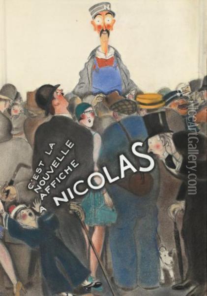 C'est La Nouvelle Affiche A Nicolas Oil Painting - Paul Iribe