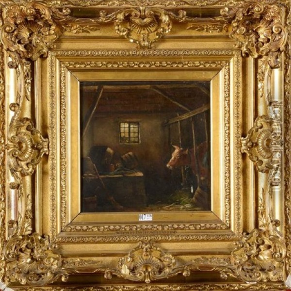 Interieur D'etable Oil Painting - Henri de Braekeleer